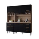 Ver imagem 3 de Kit Cozinha Compacta Vitória 178 cm 5 Portas 4 Gavetas Moblis: Savana Preto