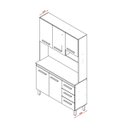 Ver imagem 6 de Kit Cozinha Compacta Vitória 178 cm 5 Portas 4 Gavetas Moblis: Savana Preto