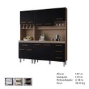 Ver imagem 5 de Kit Cozinha Compacta Vitória 178 cm 5 Portas 4 Gavetas Moblis: Savana Preto