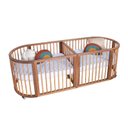 Ver imagem 3 de BERÇO MULTIFUNCIONAL CRESCER GÊMEOS MADEIRA JEQUITIBÁ NATURAL COM COLCHÃO INCLUSO