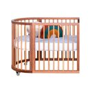 Ver imagem 1 de BERÇO MULTIFUNCIONAL CRESCER GÊMEOS MADEIRA JEQUITIBÁ NATURAL COM COLCHÃO INCLUSO