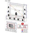 Ver imagem 4 de Estante com Suporte TV 65" Portas c/ Espelho Oslo Multimóveis V3382