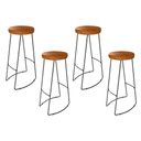 Ver imagem 1 de Kit 4 Banquetas Altas Togo Industrial Madeira Maciça Peroba Rosa - Desk Design