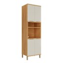 Ver imagem 1 de Paneleiro 70cm com 4 Portas e Espaço para Micro-Ondas 100% MDF Noruega Espresso Móveis Bege/Amêndoa/