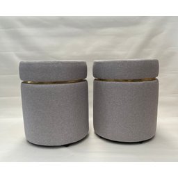 Kit 2 Puff com Cinta Dourada:bege - 6