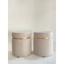 Ver imagem 1 de Kit 2 Puff com Cinta Dourada:bege