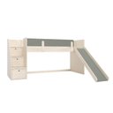 Ver imagem 2 de Cama Alta com Escada Lateral e Escorregador Artsy Casatema MadeiraOriginals Natural/Verde
