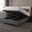 Ver imagem 5 de Cama Box Baú Colchão Casal King Molas Ensacadas Real Branco / Cinza Inducol Branco