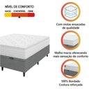Ver imagem 2 de Cama Box Baú Colchão Casal King Molas Ensacadas Real Branco / Cinza Inducol Branco