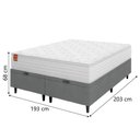 Ver imagem 4 de Cama Box Baú Colchão Casal King Molas Ensacadas Real Branco / Cinza Inducol Branco