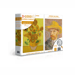 Quebra-Cabeca - Vincent Van Gogh - Retrato e Girassois - Combo 1000 pecas - 2882 TOYSTER - 1