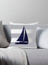 Ver imagem 2 de Capa Almofada Azul Barco À Vela Marítima Decorativo 50x50cm