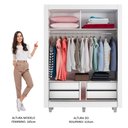 Ver imagem 5 de Guarda-roupa Solteiro Madesa Dallas Plus 2 Portas de Correr 4 Gavetas com Pés - Branco