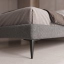 Ver mais imagens de Cama Base Box Casal Unique Estrutura em Madeira Pés de Ferro Cinza Desk Design