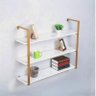 Prateleira Industrial Premium Dourado com Branco - 70 Cm - 1