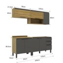 Ver imagem 4 de Cozinha Modulada 4 Peças 2 Aéreos e 2 Balcões Magnólia Yescasa Preto/Mel/Grafite