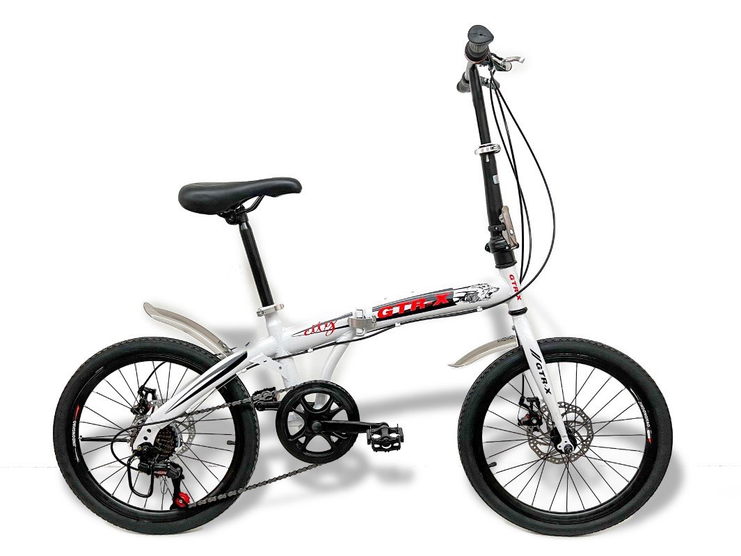 Bicicleta Gtr-x Pliage Dobrável Aro 20 Freios a Disco 7v Branca