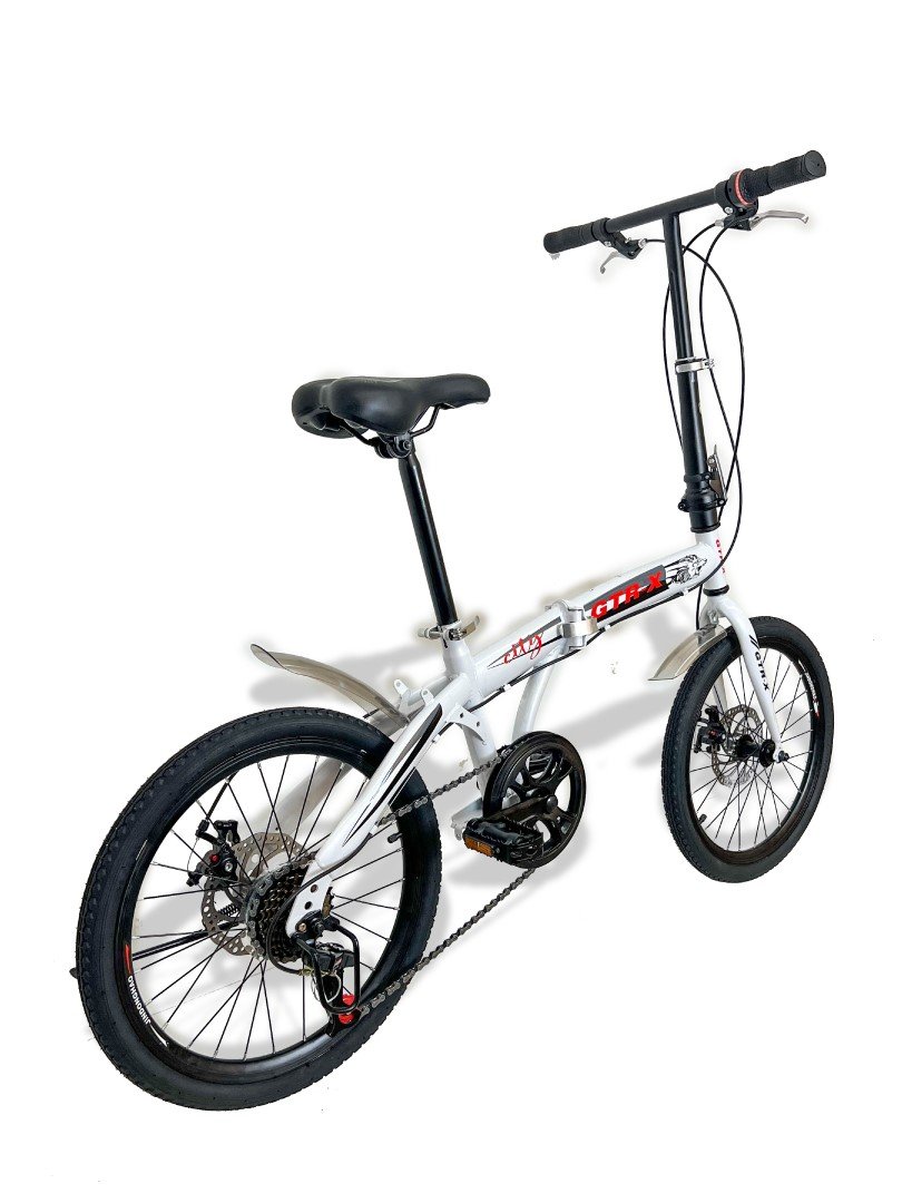 Bicicleta Gtr-x Pliage Dobrável Aro 20 Freios a Disco 7v Branca - 4