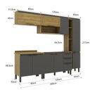 Ver imagem 4 de Cozinha Modulada 5 Peças 2 Aéreos 2 Balcões 1 Paneleiro Magnolia Yescasa Preto/Mel/Grafite