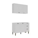 Ver imagem 2 de Cozinha Modulada 2 Peças 1 Aéreo e 1 Balcão Lavanda Yescasa Branco