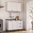 Ver imagem 1 de Cozinha Modulada 2 Peças 1 Aéreo e 1 Balcão Lavanda Yescasa Branco