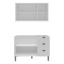 Ver imagem 3 de Cozinha Modulada 2 Peças 1 Aéreo e 1 Balcão Lavanda Yescasa Branco