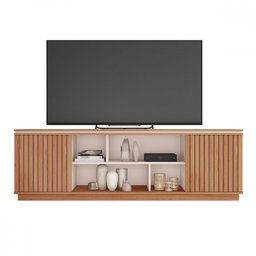 Rack para Tv até 75 Polegadas Simetria 2 Portas Ripadas Freijo/off White - Caemmun - 2 Rack para Tv até 75 Polegadas Simetria 2 Portas Ripadas Freijo/off White - Caemmun - 2