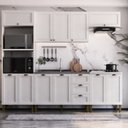 Ver imagem 2 de Cozinha Modulada 5 Peças 2 Aéreos 2 Balcões 1 Torre Quente Lavanda Yescasa Branco