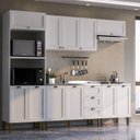 Ver imagem 1 de Cozinha Modulada 5 Peças 2 Aéreos 2 Balcões 1 Torre Quente Lavanda Yescasa Branco