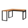 Mesa de Escritório em L Industrial 100% Mdf 150 X 150 X 60 Cor:freijó com Preto Fosco - 4