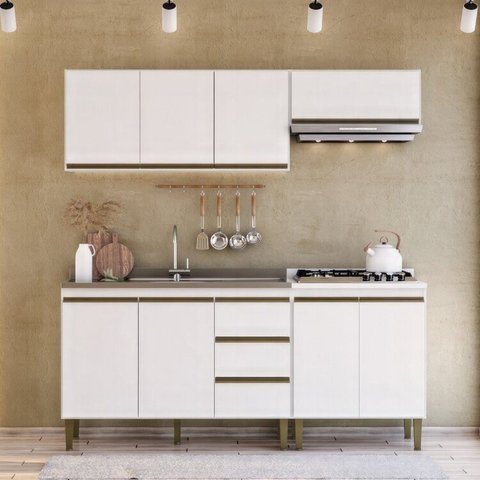 Cozinha Modulada 4 Peças 2 Aéreos 2 Balcões Margarida Yescasa Branco