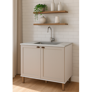 Balcão para Cozinha 2 Portas Provençais sem Tampo Iluminata