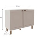 Ver imagem 3 de Balcão de Cozinha 2 Portas Provençal 100% MDF sem Tampo 120cm Iluminata Cinza/Branco/Fendi