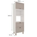 Ver imagem 3 de Torre para 2 Fornos 2 Portas 1 Gaveta 100% MDF Iluminata Cinza/Breanco/Fendi