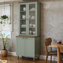 Ver imagem 1 de Armário Cristaleira com 2 Portas de Vidro e Balcão com 2 Portas Provençal 100% MDF Verde/Mint/Ébano