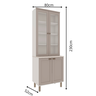Armário Cristaleira com 2 Portas de Vidro e Balcão com 2 Portas Provençal 100% Mdf - 3