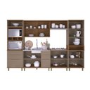 Ver imagem 5 de Cozinha Modulada 6 Peças Torre Quente Aéreo Ripado Cristaleira 4 Portas e Vidros Reflecta Madri