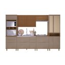 Ver imagem 3 de Cozinha Modulada 6 Peças Torre Quente Aéreo Ripado Cristaleira 4 Portas e Vidros Reflecta Madri