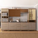 Ver imagem 2 de Cozinha Modulada 6 Peças Torre Quente Aéreo Ripado Cristaleira 4 Portas e Vidros Reflecta Madri