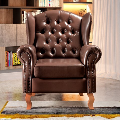 Poltrona Chesterfield Decoração Retrô Vintage