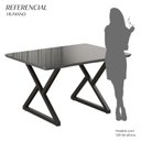 Ver imagem 4 de Mesa para Sala de Jantar Retangular 120x90cm MDF com Vidro Império Preto/Fosco/Grafite