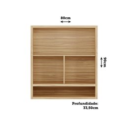 Armário Aéreo de Cozinha 80cm com 2 Portas Basculantes e Nicho 100% Mdf Vicenza espresso Móveis - 4