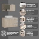 Ver imagem 2 de Conjunto Gabinete Banheiro Prisma 80cm Gabinete + Cuba + Espelheira Madeirado Inteiro