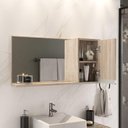 Ver imagem 3 de Conjunto Gabinete Banheiro Prisma 80cm Gabinete + Cuba + Espelheira Madeirado Inteiro