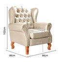 Ver imagem 3 de Poltrona Chesterfield Decoração Retrô Vintage Bege