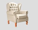 Ver imagem 2 de Poltrona Chesterfield Decoração Retrô Vintage Bege