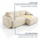 Ver imagem 3 de Sofá Cama Modular 2 Lugares Orgânico 210cm Base Madeira Maciça Cancún