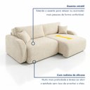 Ver imagem 6 de Sofá Cama Modular 3 Lugares Orgânico 210cm Base Madeira Maciça Cancún