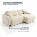 Ver imagem 2 de Sofá Cama Modular 2 Lugares Orgânico 210cm Base Madeira Maciça Cancún