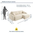 Ver imagem 3 de Sofá Cama Modular 2 Lugares Orgânico 210cm Base Madeira Maciça Cancún